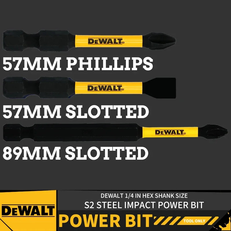 DEWALT Impact Power Bit DWA2SL8IRB DWA2PH2IRB DWA3PH2IRB 57MM 89MM Phillips Slotted