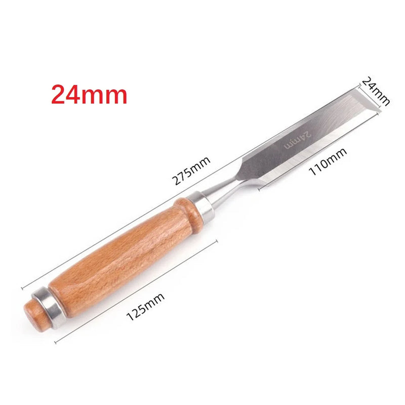 Professional Wood Carving Chisel 6/12/18/24mm Carpentry Flat Chisels DIY Woodworking Woodcut Carving Knife