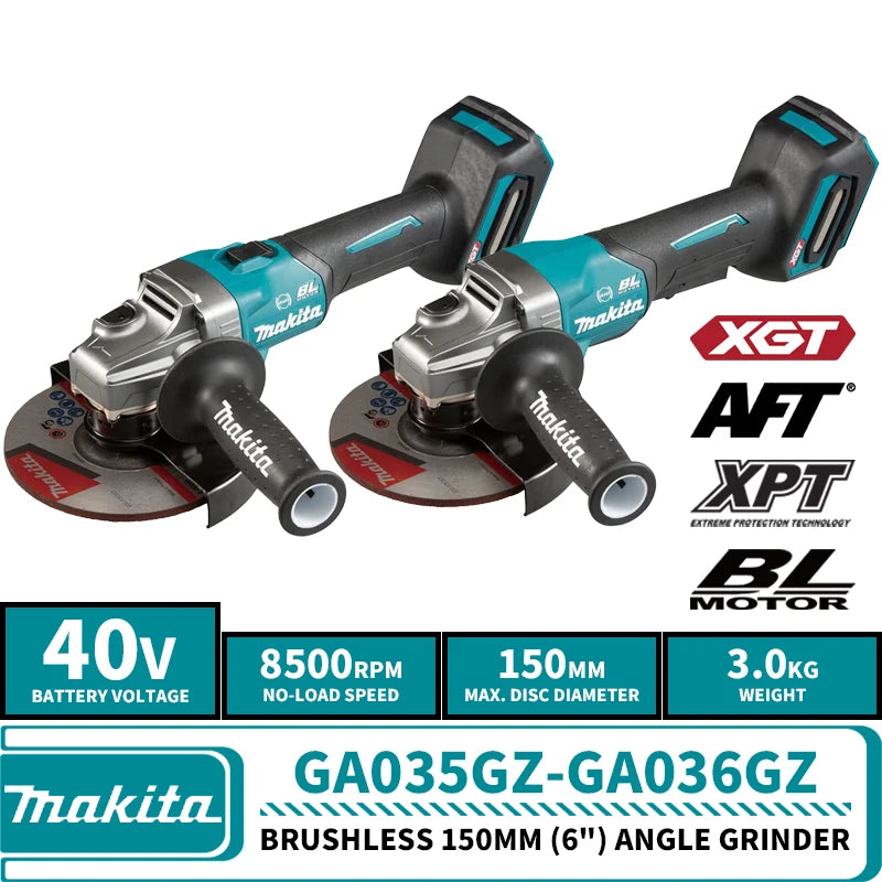 Makita GA035GZ GA036GZ Brushless Cordless 150MM (6") Angle Grinder 40V Lithium Power Tools 8500RPM