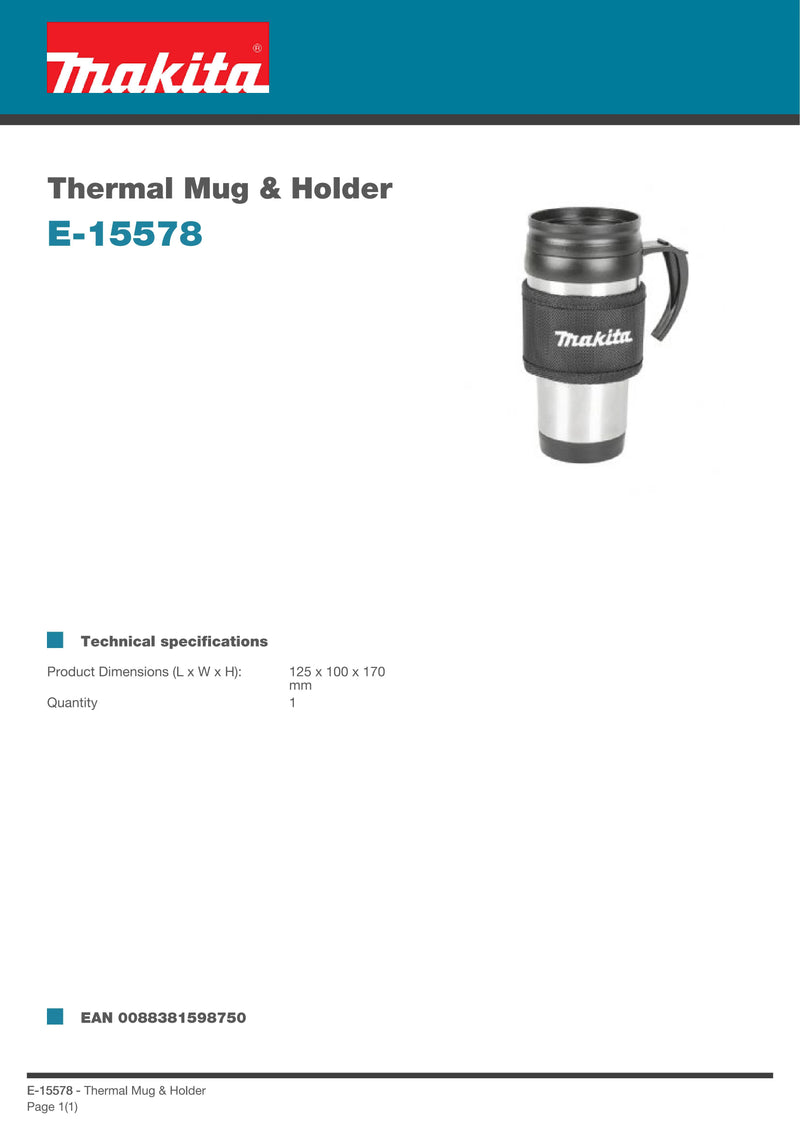 Makita E-15578 Thermal Mug & Holder Power Tool Accessories