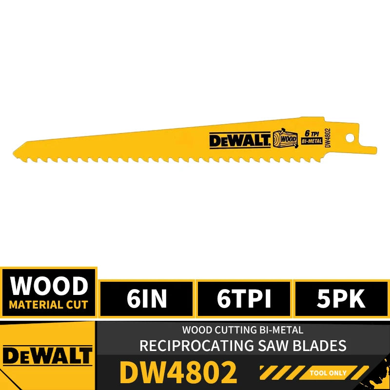 DEWALT Straight Back Wood Cutting Bi-Metal Reciprocating Saw Blades 2X Long Life For DEWALT  DCS369 DCS367 DCS389 DCS310