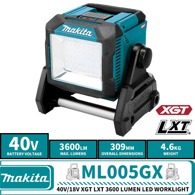 Makita ML005GX 3600 Lumen LED Worklight 40V XGT 18V LXT Lithium Power Tools Industrial Lighting