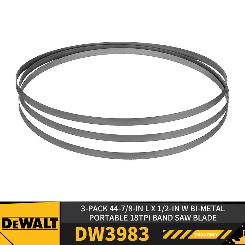 DEWALT DW3983 DW3984 3-Pack 44-7/8-in L x 1/2-in W Bi-Metal Portable Band Saw Blade Power Tool Accessories