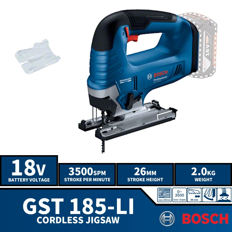 BOSCH GST 185-LI Brushless Cordless JIG Saw 18V Lithium Power Tools 3500SPM Wood Saw