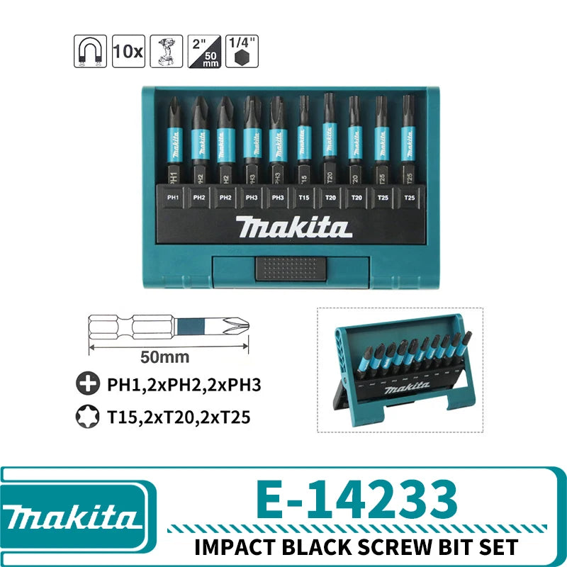 Makita E-14233 Impact Black Screw Bit Set Power Tool Accessories