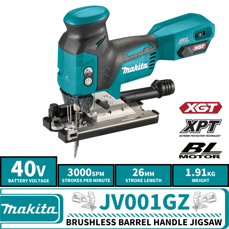 Makita JV001GZ Brushless Cordless Barrel Handle Jigsaw XGT 40V Lithium Power Tools