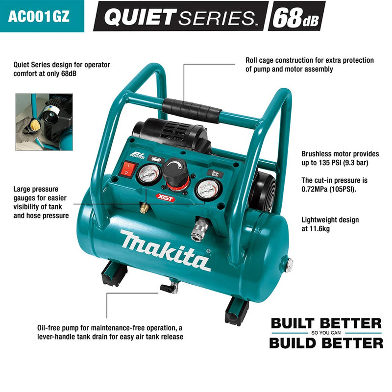 Makita AC001GZ Brushless Cordless Air Compressor XGT 40V Lithium Power Tools