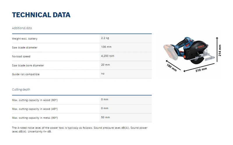 BOSCH GKM 18V-50 Kit 136MM Cordless Circular Saw 18V Lithium Power Tools Metal Saw Professional With Battery Charger