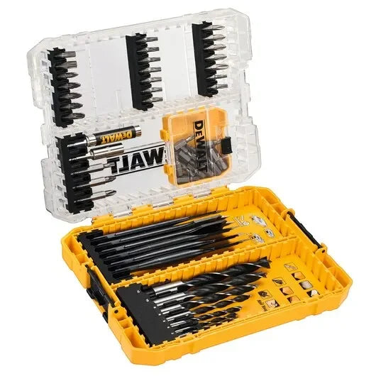 DEWALT DT70758 57PC Drill Drive Set with Brad Point and Extreme Flatwood Bits Tool Accessories For Woodworking Home Openings