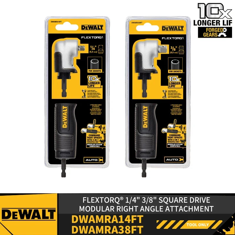 DEWALT DWAMRA14FT DWAMRA38FT FLEXTORQ 1/4" 3/8" Square Drive Modular Right Angle Attachment Power Tool Accessories