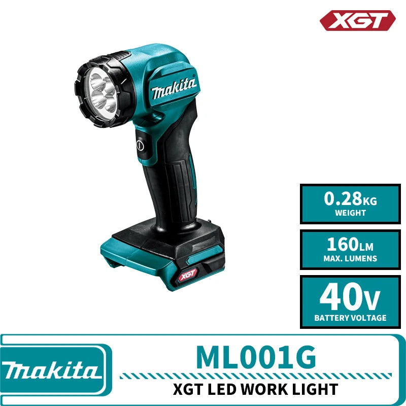 Makita ML001G ML002G LED Work Light Flashlights Torches Portable Lighting 40V Lithium Power Tools