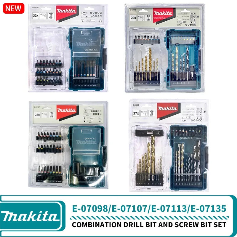 Makita E-07098 E-07107 E-07113 E-07135  Combination Drill Bit And Screw Bit Set Power Tool Accessories