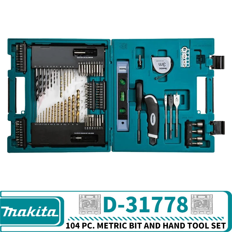 Makita D-31778 104Pc Metric Bit And Hand Tool Set Power Tool Accessories