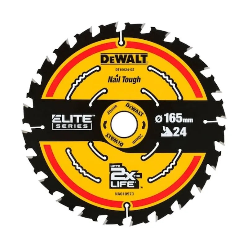 DEWALT DT10397 165MM CIRCULAR SAW BLADE ELITE SERIES: ELITE Circular Saw Blade 2x165MM 24T 1x165MM 40T 3PACK