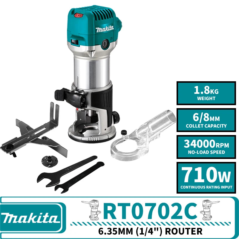 Makita AC RT0702C 6.35mm (1/4") Router 34000RPM