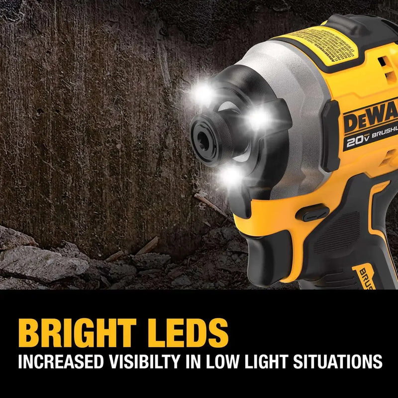 DEWALT DCF850 Kit 1/4in Brushless Cordless 3-Speed Impact Driver 20V Lithium Tool Electric Drill 205NM With Battery Charger