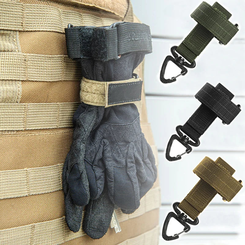 1pcs Gloves Holder Tactical Gear Clip Keychain Multi-purpose Molle Hook Belt Keeper Outdoor Camp EDC Webbing Glove Rope Holder