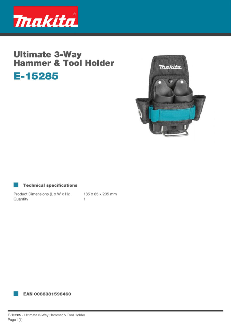 Makita E-15285 Ultimate 3-Way Hammer Tool Holder Power Tool Accessories