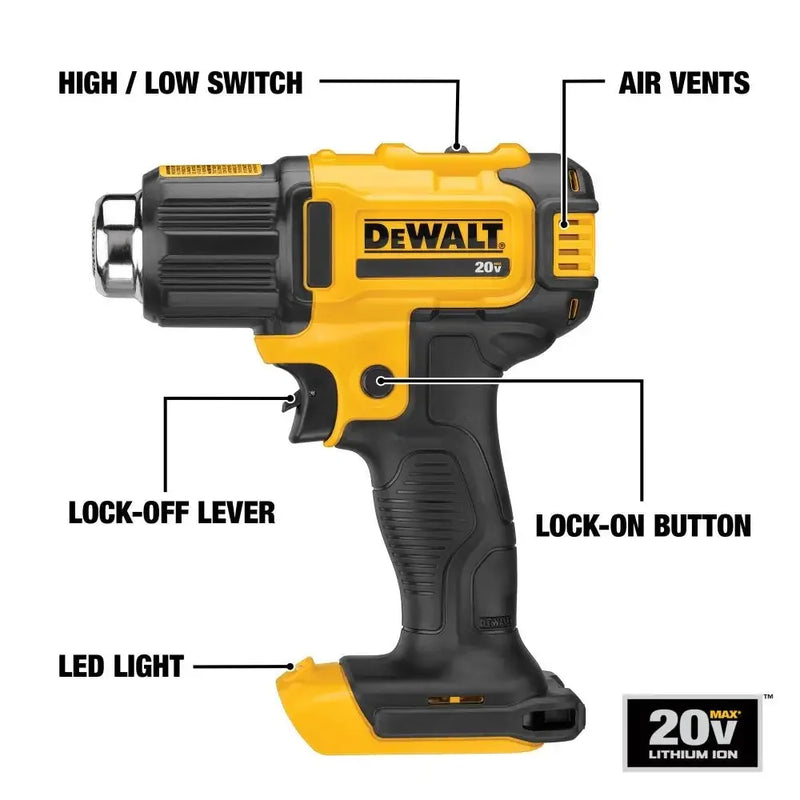 DEWALT DCE530 Cordless Heat Gun Heat Shrink Wrapping Lithium Battery Tools 20V Air Gun Tool Only