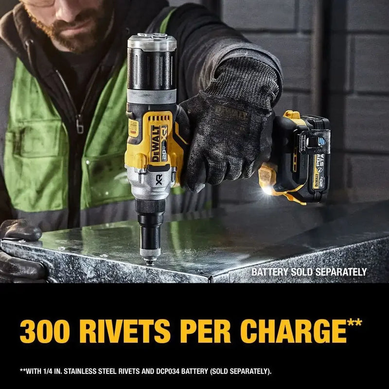 DEWALT DCF414 Kit Brushless Cordless 1/4" (6.4MM) Rivet Tool 20V Lithium Power Tools 20KN With Battery Charger