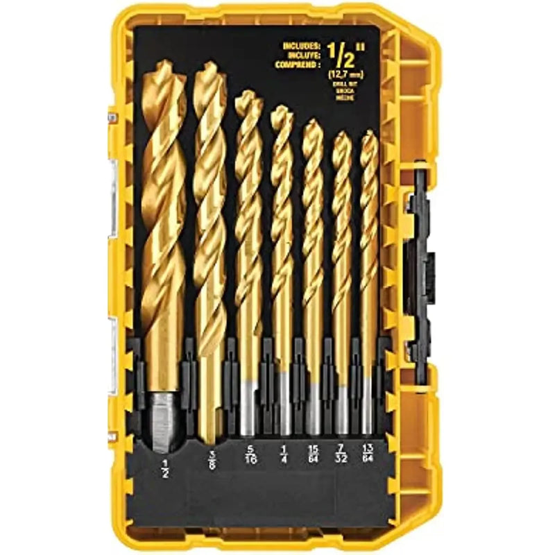 DEWALT DW1361 21Pc Pilot Point® Titanium Nitride Coating Drill Bit Set Power Tool Accessories