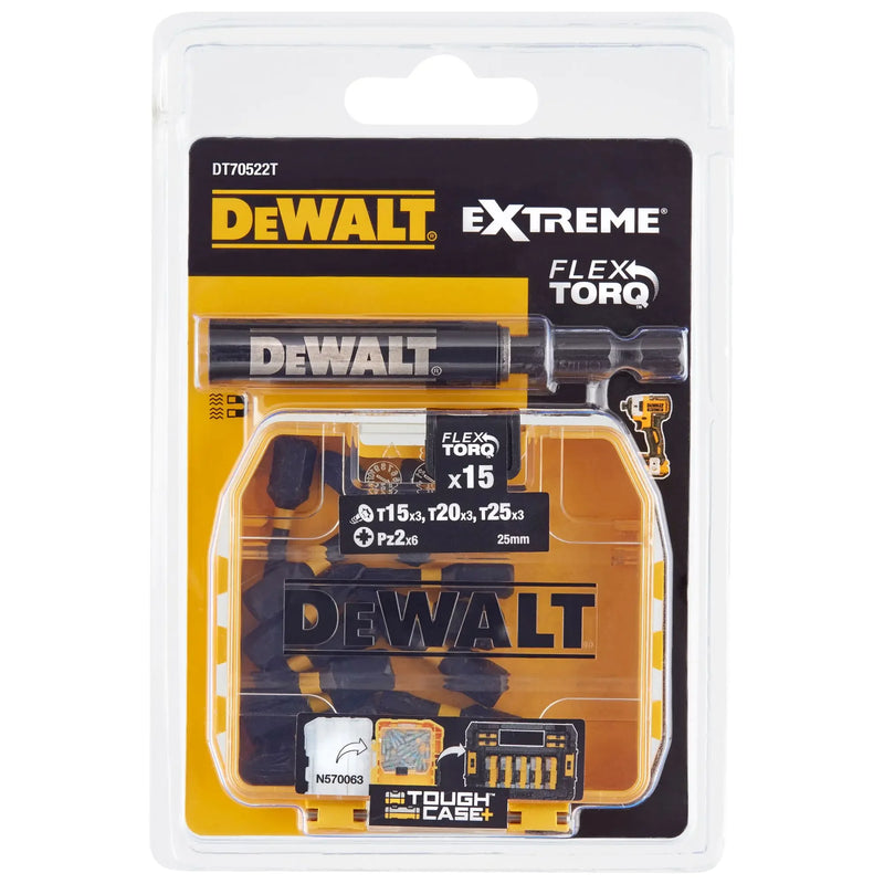 DEWALT DT71511 16PC ScrewDriving Set DT70522T Extreme FLEXTORQ 16PC 25mm Mixed Set Power Tool Accessories