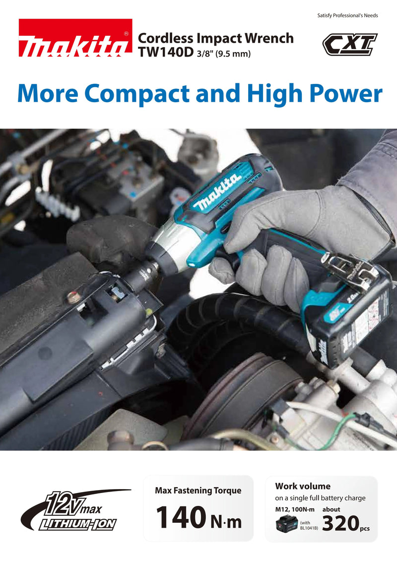 Makita TW140Z Cordless Compact Impact Wrench 12V Lithium Power Tools 140NM Auto Industry Repair Tools