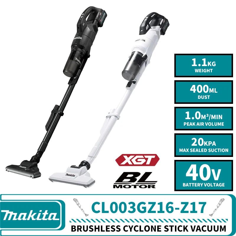 Makita CL003GZ16 CL003GZ17 Brushless Cordless Cyclone Stick Vacuum 40V XGT Lithium Power Tools 20kPa