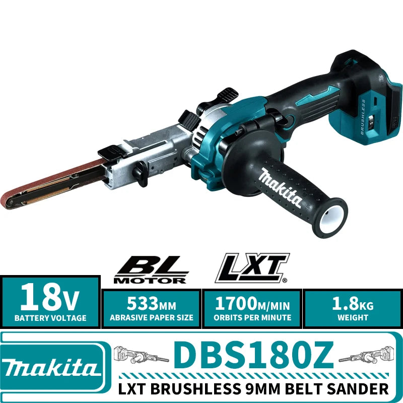 Makita DBS180Z 18V LXT Brushless Cordless 9MM Belt Sander Professional Repair Lithium Power Tools