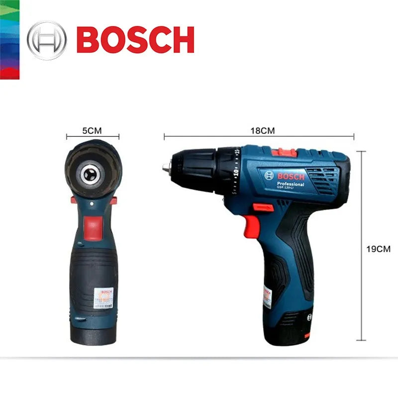 Bosch Professional Electric Drill GSR 120-LI 12V Cordless Electric Hand Drill Multi-Function Home DIY Screwdriver Power Tools