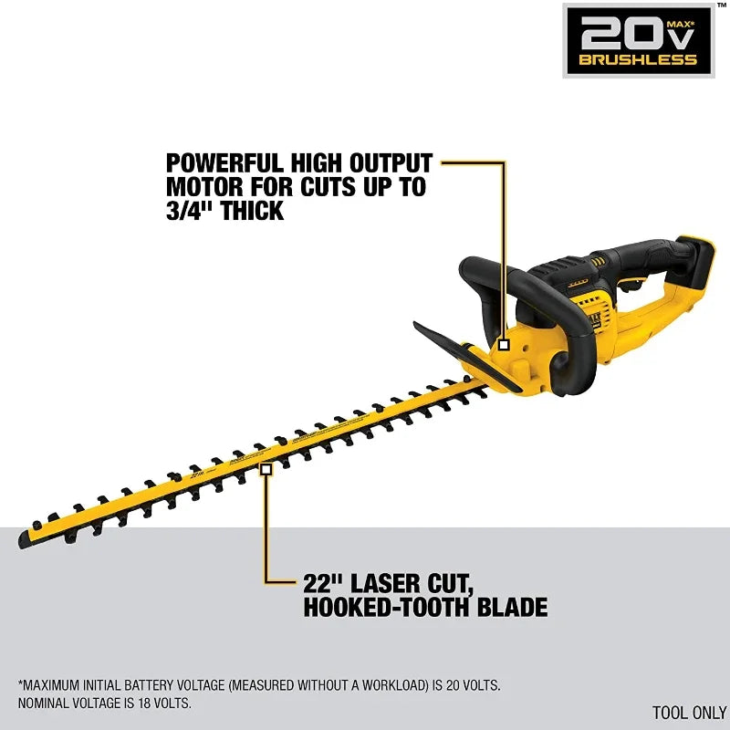 DEWALT DCM563 20V Cordless Hedge Trimmer Lithium Battery Power Tools 550MM Blade Length For Garden Lawn Mowing