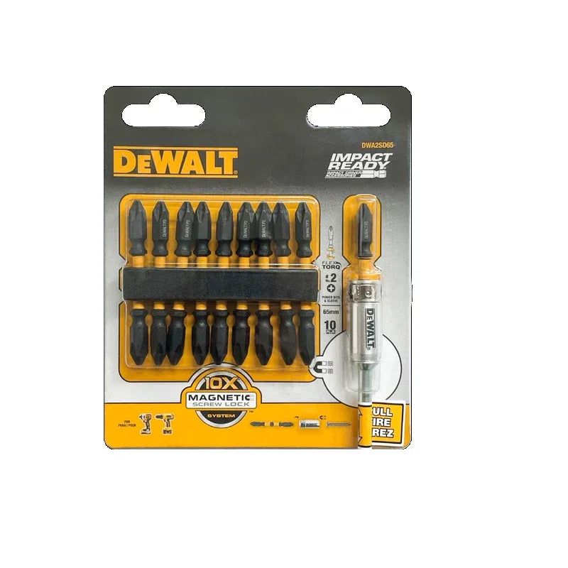 DEWALT DWA2SD65 10PCS 65mm Torsion Bit With 13MM Magnetizer Power Tool Accessories