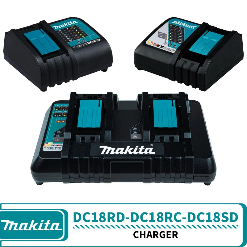 Makita DC18SD 7.2-18V Standard Charger DC18RC 18V LXT Rapid Charger DC18RD 18V LXT Dual Port Rapid Optimum Charger