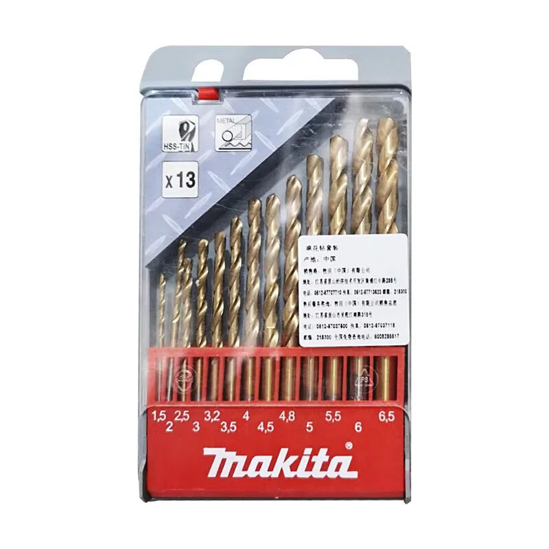 Makita D-43577 Hss-Tin Metal Drill Bit Set 13PCS Power Tool Accessories