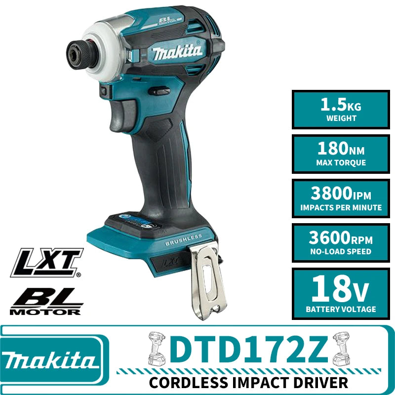 Makita DTD172Z Brushless Cordless Impact Driver LXT BL 18V Lithium Power Tools 180NM