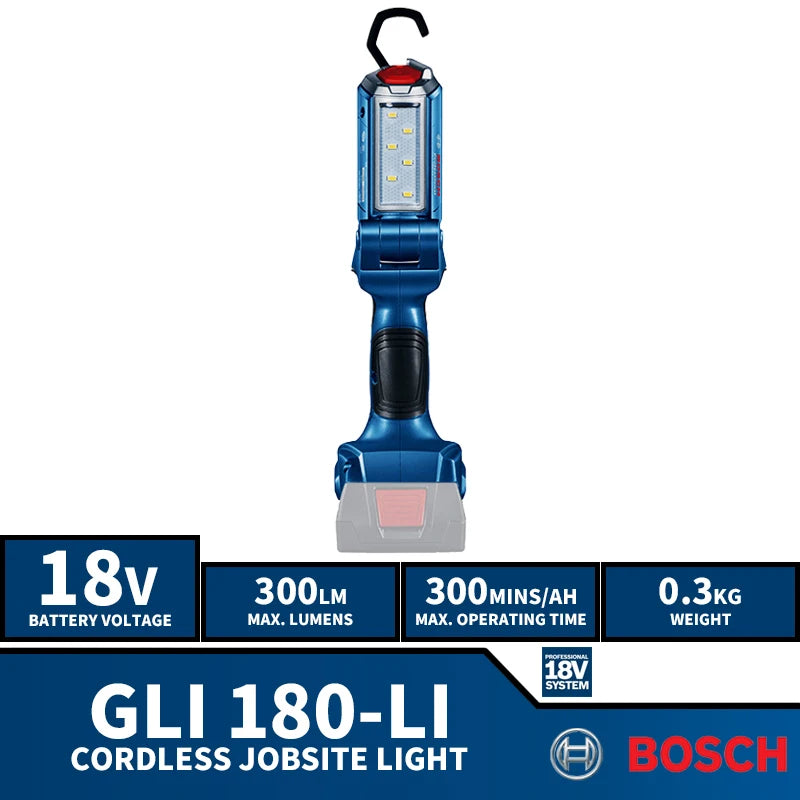 BOSCH GLI 120-LI GLI 180-LI Cordless Jobsite LED Light 12V 18V Lithium Power Tools