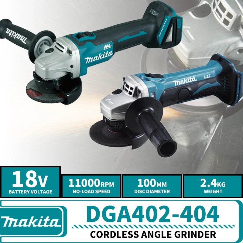 Makita DGA404Z DGA402Z Cordless 100MM Angle Grinder Brushless 18V Lithium Power Tools 11000RPM XPT