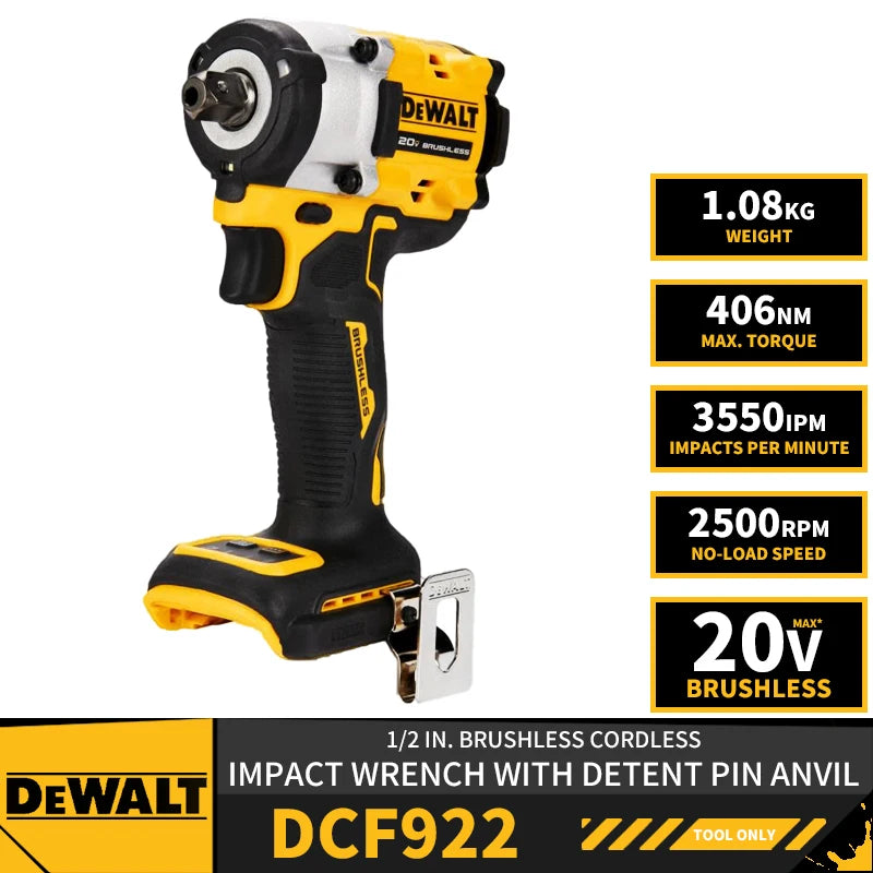 DEWALT DCD805 DCF922 Brushless Cordless Drill Impact Driver Twin Kit TSTAKII 20V Power Tools Kit With Battery Charger POWERSTACK