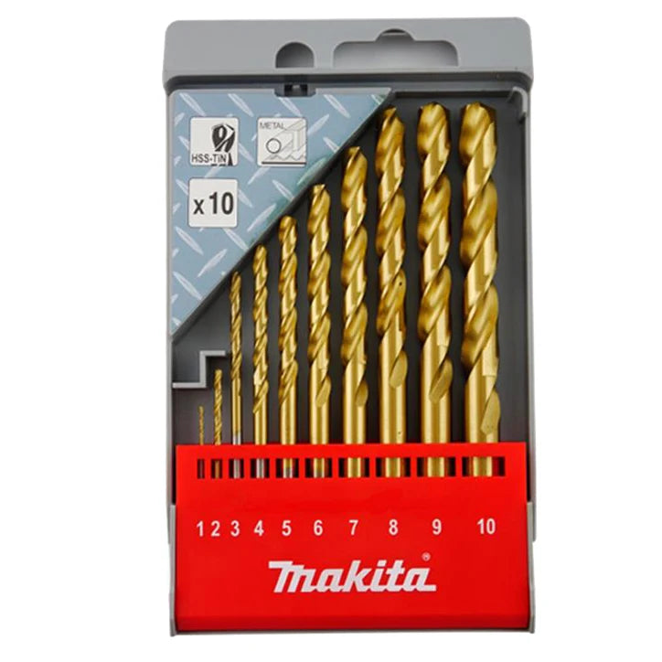 Makita D-43561 HSS-TIN Metal Drill Bit Set 10 Piece Power Tool Accessories