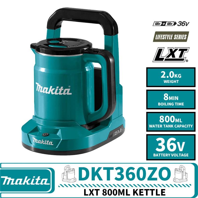 Makita DKT360ZO Cordless LXT 800ML Kettle 36V Lithium Power Tools