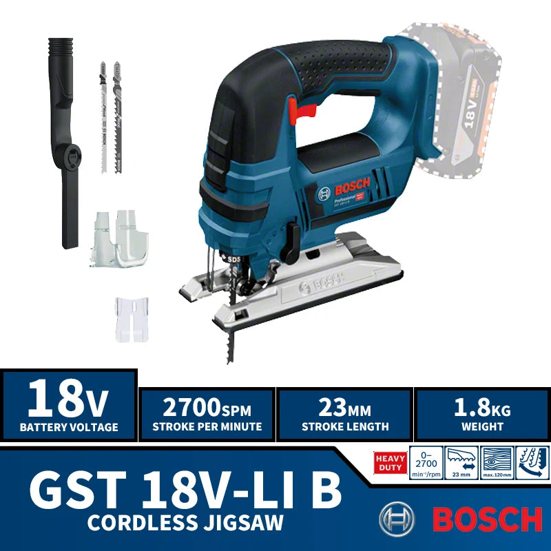 BOSCH GST 18V-LI B Cordless JIG Saw 18V Professional Lithium Power Tools 2700SPM Wood Saw