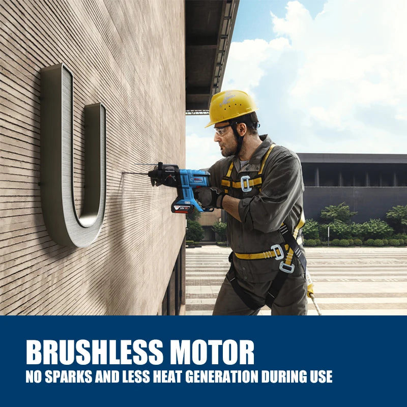 BOSCH GBH 180-LI Brushless Cordless Rotary Hammer With SDS PLUS Drill 18V Lithium Battery Power Tools 5100BPM 2J