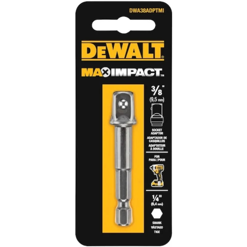 DEWALT DWA12ADPTMI DWA38ADPTMI MAX IMPACT™ 1/4" TO SQUARE 1/2" or 3/8" ADAPTOR Power Tool Accessories