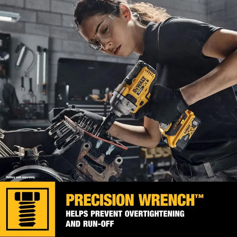 DEWALT DCF892 Kit 1/2in Brushless Cordless Mid-Range Impact Wrench With Detent Pin Anvil 20V Lithium 812NM With Battery Charger