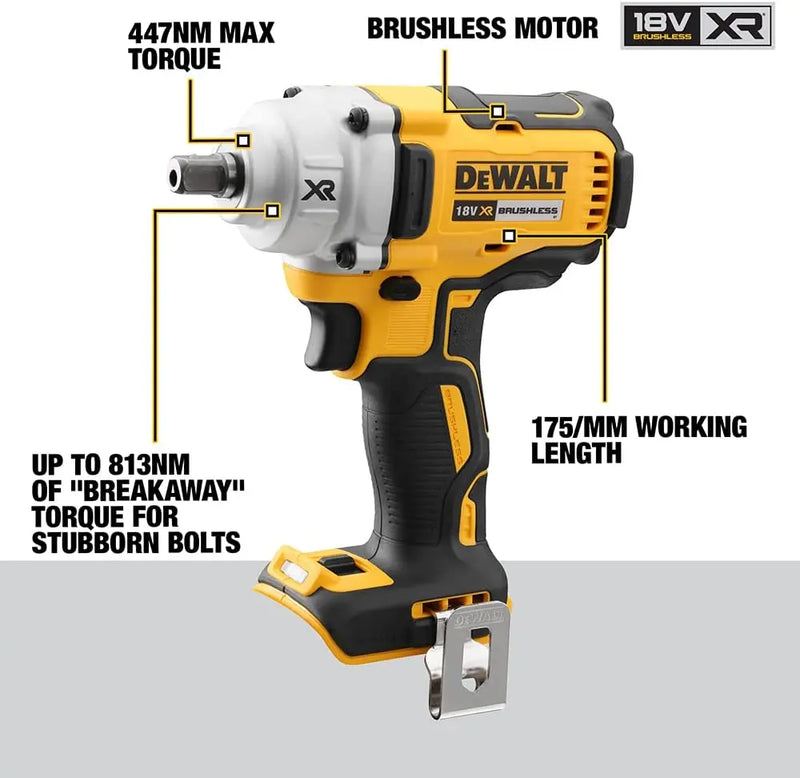 DEWALT DCF894 1/2in Mid-Range Brushless Cordless Impact Wrench With Detent Pin Anvil 18V Lithium Power Tools High Torque 447NM