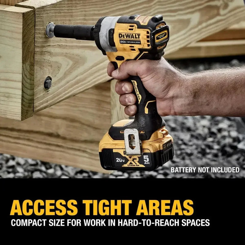 DEWALT DCF911 Kit 1/2in Brushless Cordless Impact Wrench with Hog Ring Anvil 20V Lithium Power Tools 338NM With Battery Charger