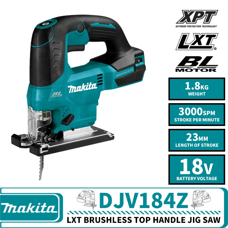 Makita DJV184Z Brushless Cordless Top Handle Jig Saw 18V LXT Lithium Power Tools Wood Saw Renovation Team