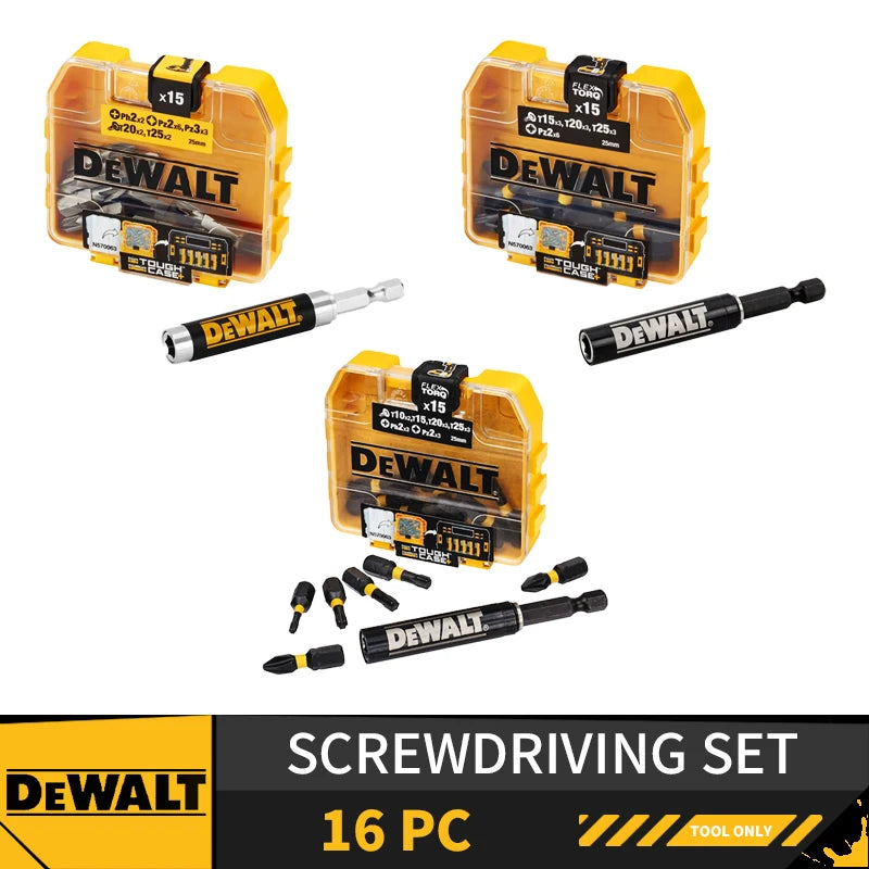 DEWALT DT71511 16PC ScrewDriving Set DT70522T Extreme FLEXTORQ 16PC 25mm Mixed Set Power Tool Accessories