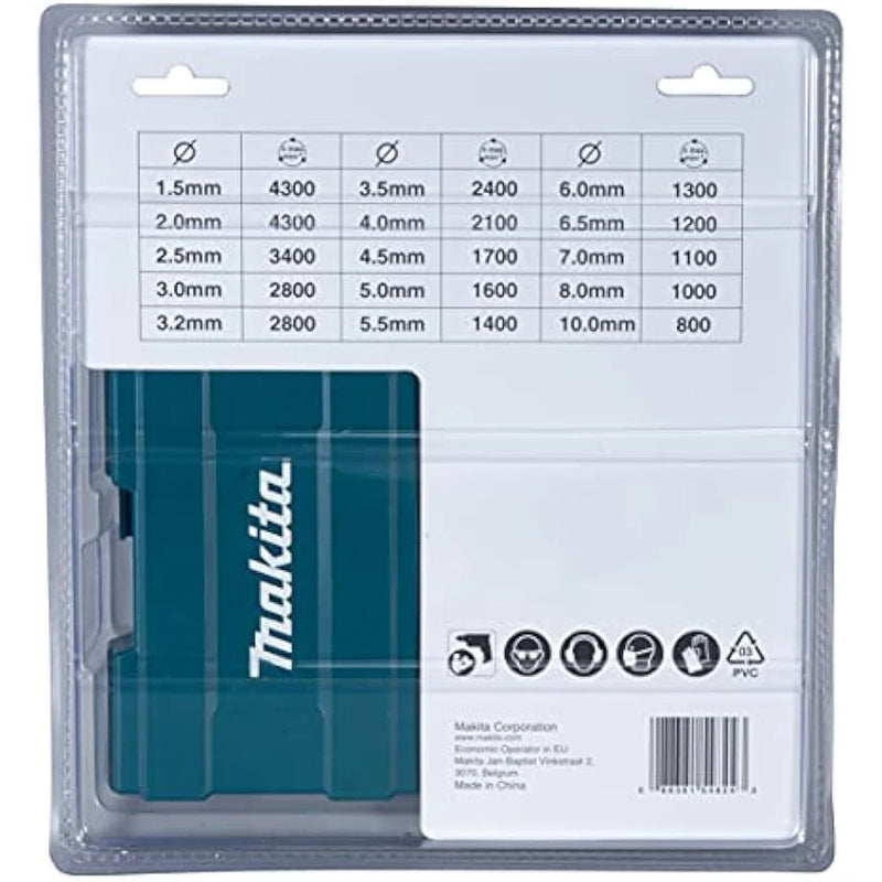 Makita D-67527 HSS-TiN 19 Piece Drill Bit Economy Set Power Tool Accessories For Drill