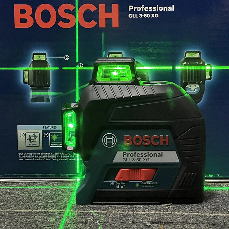 Bosch GLL 3-60 XG Professional Laser Level 360 Auto Leveling Green 12-line Lasers Indoor And Outdoor Precise Construction Tools